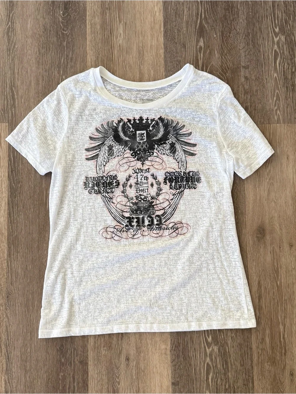 🖤 Express Burnout Graphic Tee | Women’s Size L | Y2K Grunge - Picture 2 of 5